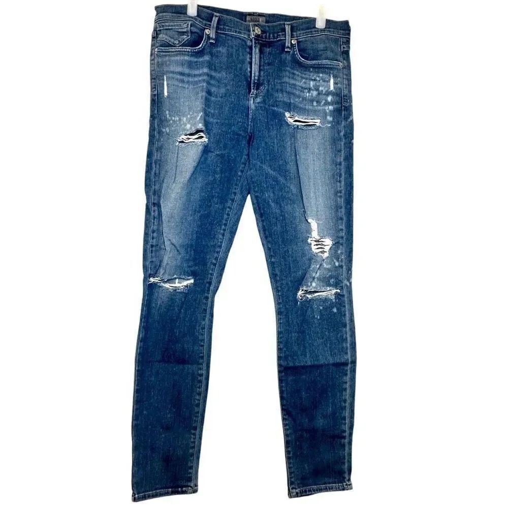AGOLDE Sophie High Rise Distressed Cropped Ankle Denim Jeans Blue Size 31